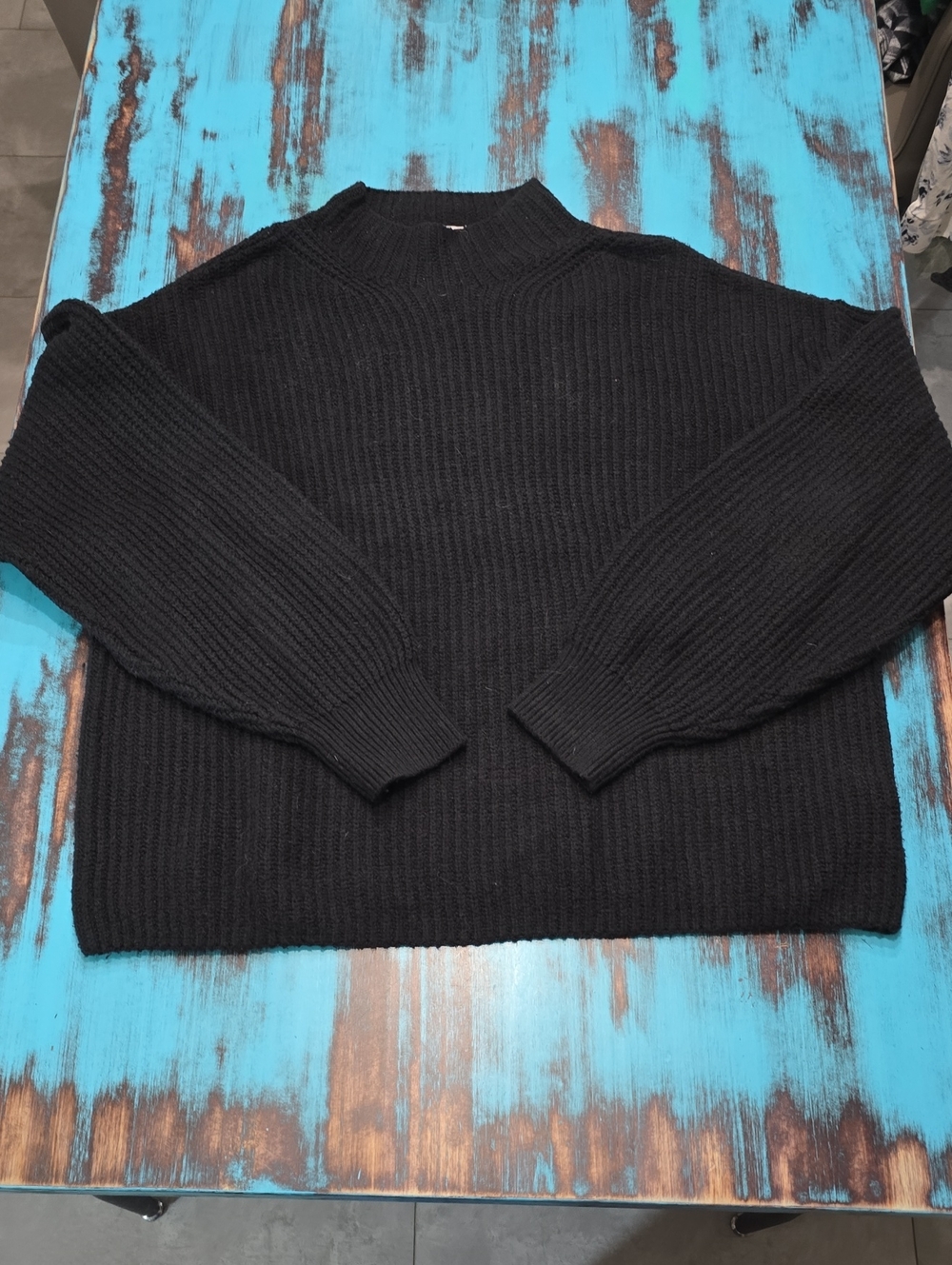 Old Navy Black Ribbed Mockneck Sweater